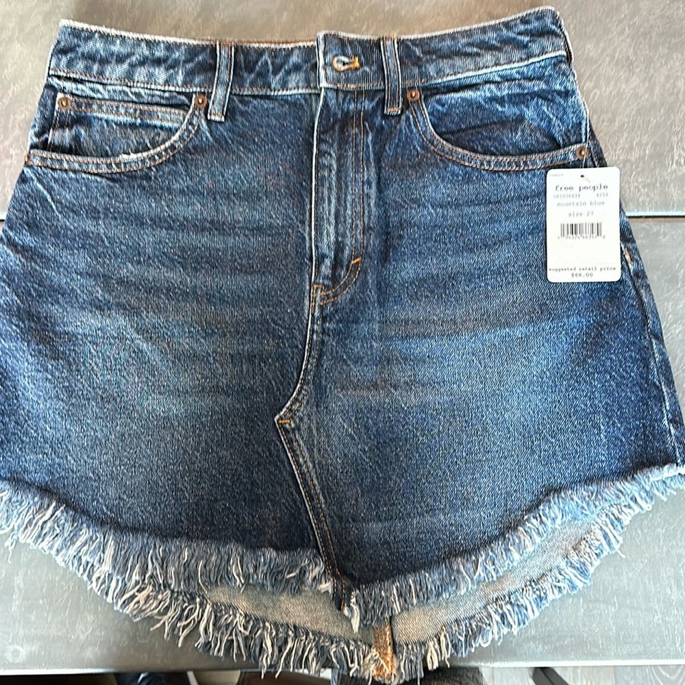 Free People mountain Blue jeans skirt size 27